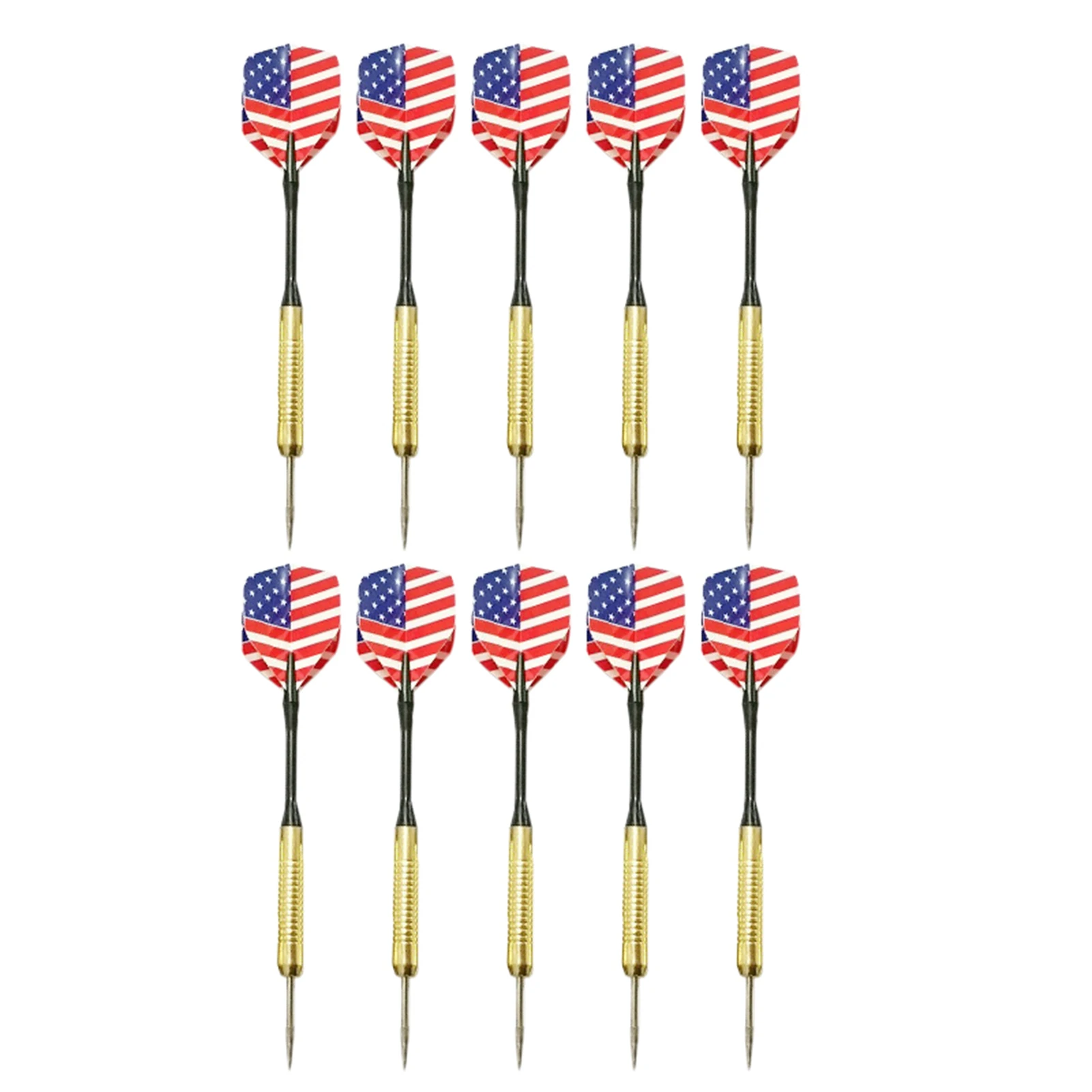 

10 Pieces Professional Tip Darts Set Aluminum Shaft Copper Plating Dart Flight Sport Steel Needle Tip Darts Throwing Game Toys