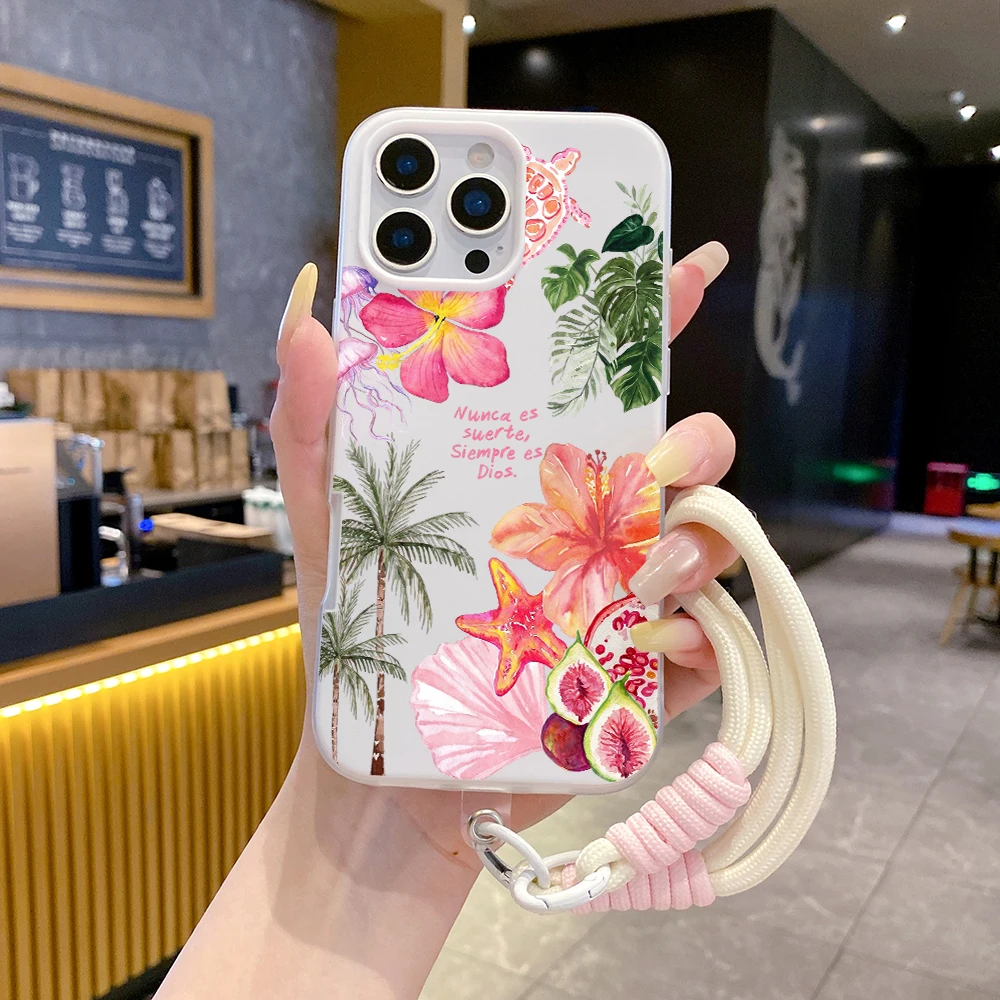 Фото Чехол для телефона Samsung Galaxy S26 Ultra S25 S24 S22 S23 Plus FE A56 A55 A35 A36 A37 5G Summer Island 2-в-1 с ремешком-шнурком №4