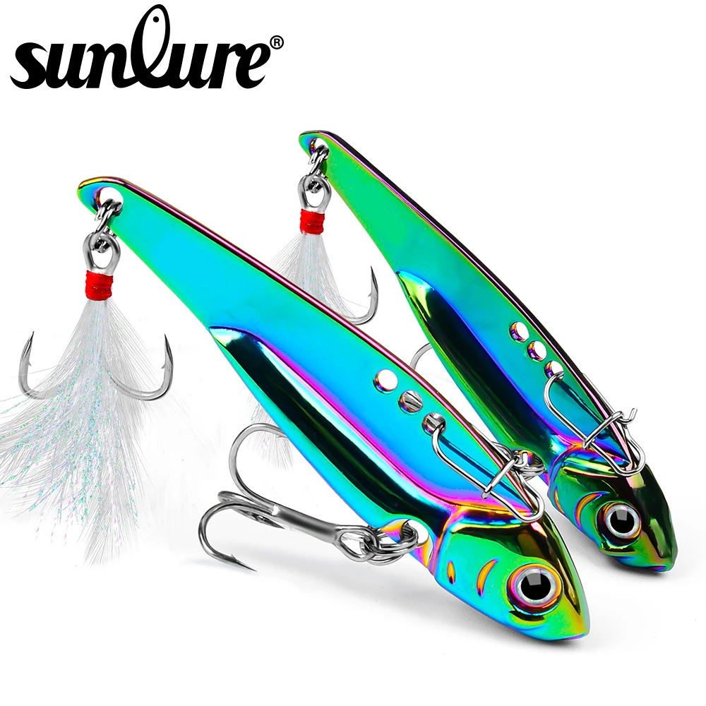 

Sunlure, 1 шт., яркая Зажимная приманка, искусственное лезвие, металлическая Вибрирующая ложка, Вибрирующая приманка для щуки, 20 г