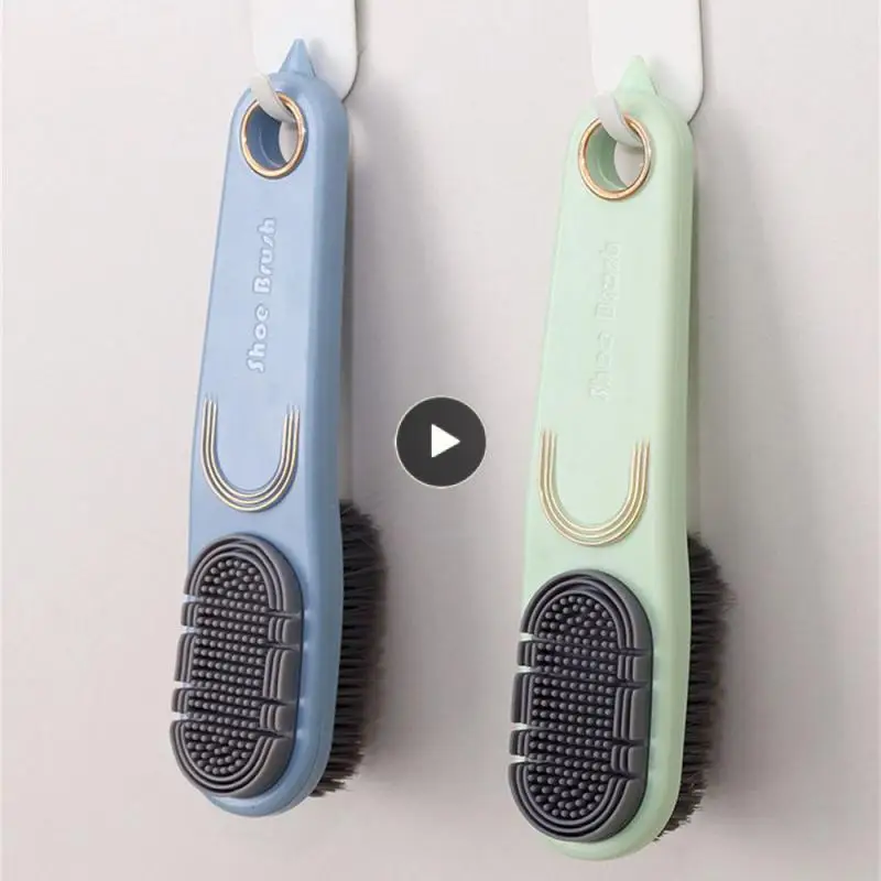 

Preferred Material Household Double-sided Multi-function Convenient Lender Handle Rubber Comfortable Grip Suspendable Shoe Brush