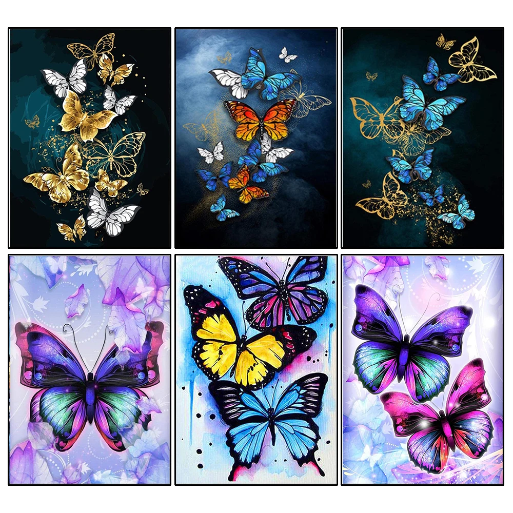 

5D DIY Diamond Painting Butterfly Full SquareRound Drill Diamond Embroidery Animals Cross Stitch Rhinestone Mosaic Home Decor