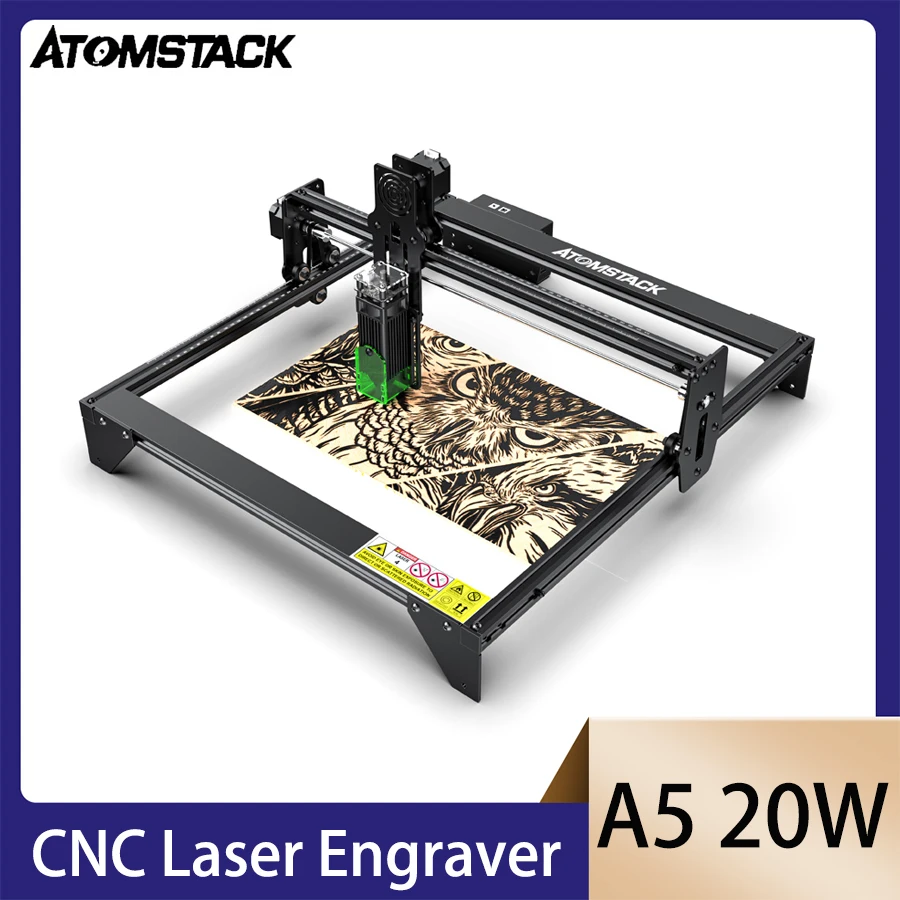 

ATOMSTACK A5 20W Laser Engraver CNC 410*400mm Carving Area DIY Engraving Cutting Machine Fixed-focus Laser Eye Protection