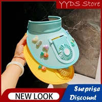 summer childrens hat cute lace rabbit electric fan empty top hat childrens beach hat sunscreen sunshade holiday sun hat