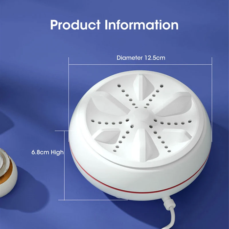 

Mini Washing Machine USB Rotating Turbine Portable Washing Machine For Socks Underwear Wash Dishes For Travel Home Business Trip