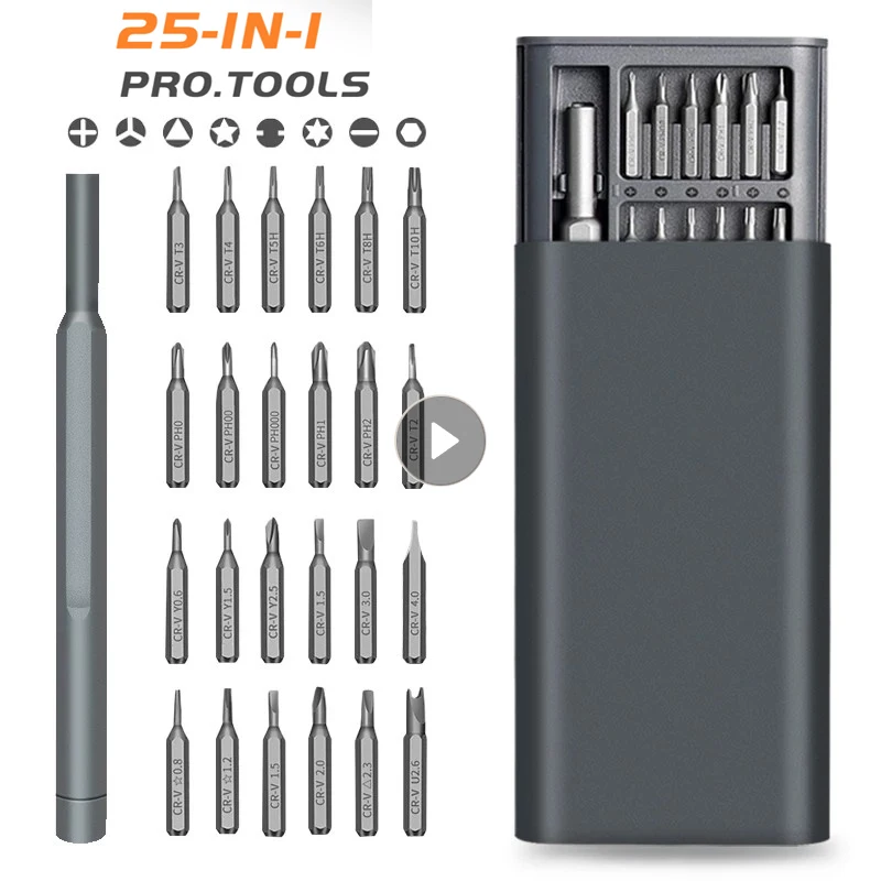 

25 In 1 Precision Screwdriver Set Phone Computer Watch Repairing Dismountable Magnetic Torx Hex Phillips Screw Driver Bit Kit
