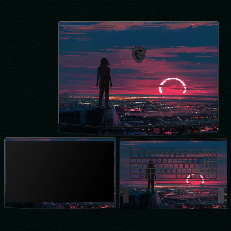 Чехол для ноутбука MSI GF66/GF76/GF65/GF63 цветные виниловые наклейки с принтом GF63/GL63/GL73/GP63