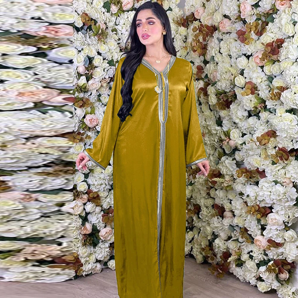 

Abaya Dubai Muslim Hijab Satin Dress Turkey Dresses Abayas For Women Vestidos Robe Longue Musulman De Mode Femme Kaftan Moroccan