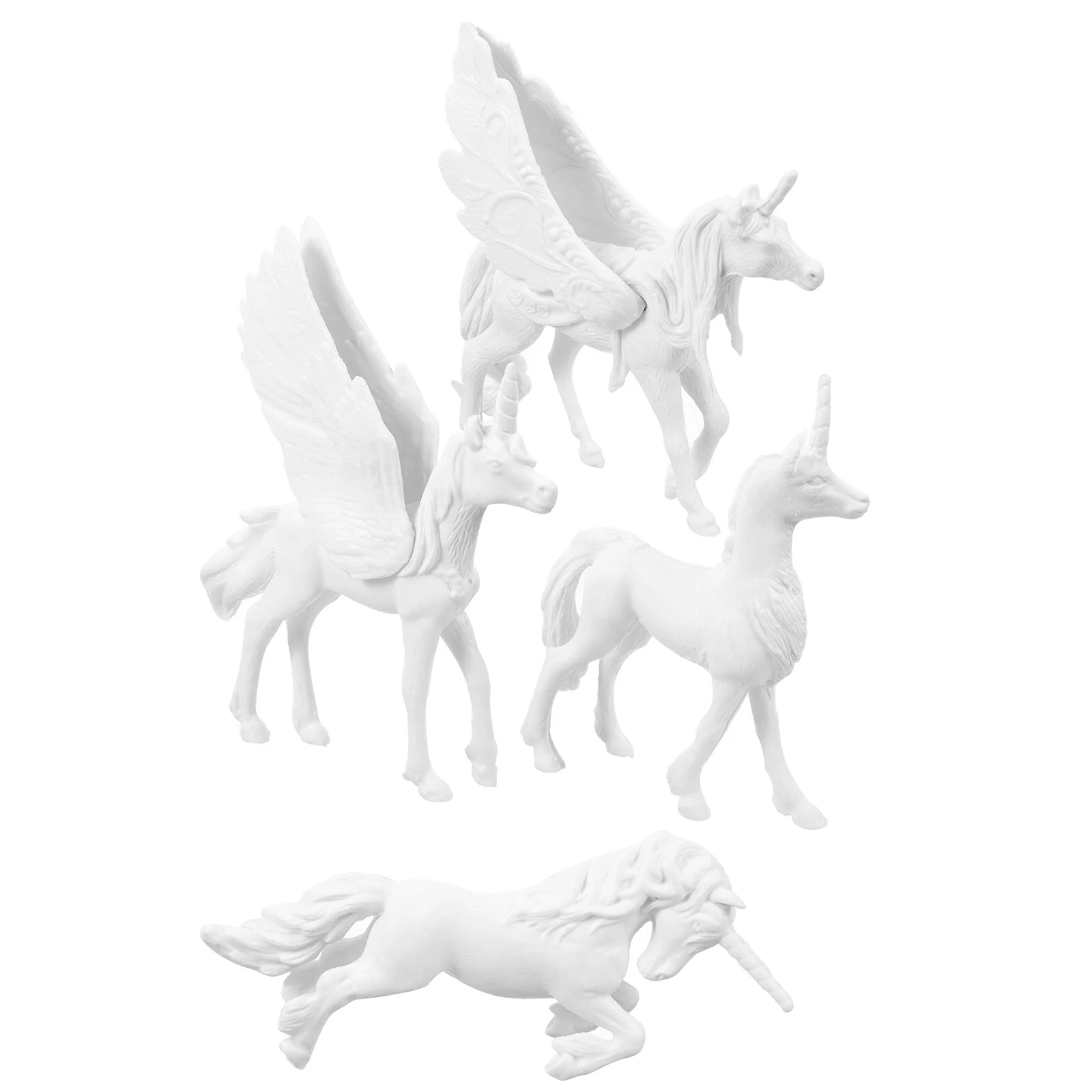 

4 Pcs Unicorn Figurines Unicorns Gifts Models Painting Ornament Toys Girl Color Animal Shaped Girls Vinyl Coloring Crafts