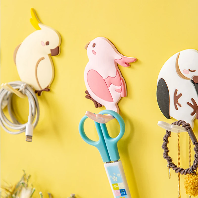 

Bird Holder Wall Home Strong Seamless Sticking Hook Home Decorative Hook Creative Animal Hooks Can Washed reused use animal Hook