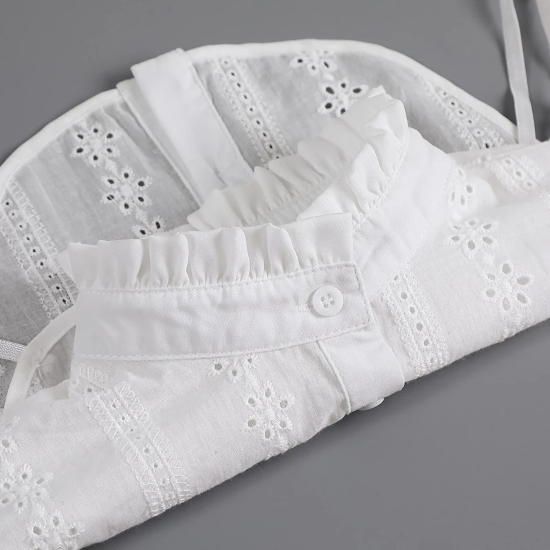 Женская полурубашка с искусственным воротником высокая стойка блузка рюшами