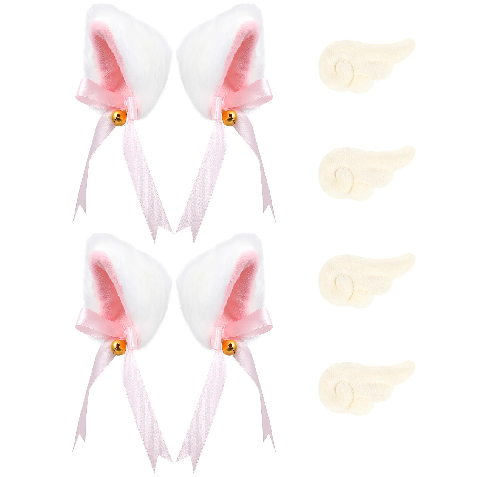 

Lurrose 2 Pairs Plush Angel Wing Hairpins Plus 2 Pair Cat Ear Hair Clips Non-slip Barrettes for Girls Ladies
