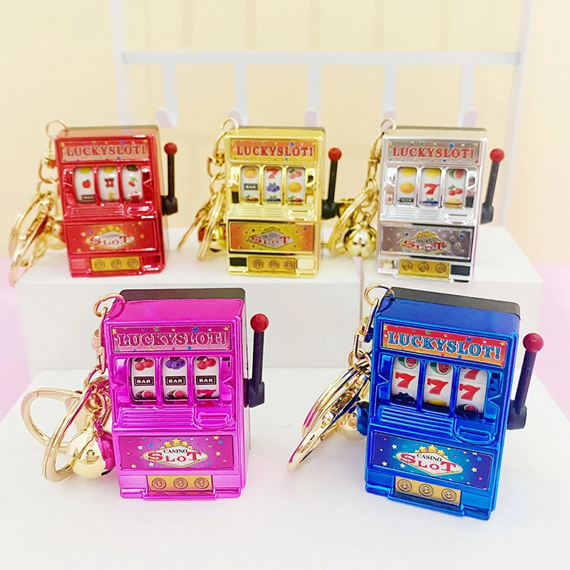 

Lucky Jackpot Mini Fruit Slot Machine Fun Birthday Keychain Gift Kids Educational Toy Coin Operated Games Gambling Machine