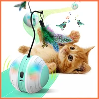 automatic usb charging 360 degree smart cat ball toys bird sound interactive cat toys electric cat feather funny kitten toys