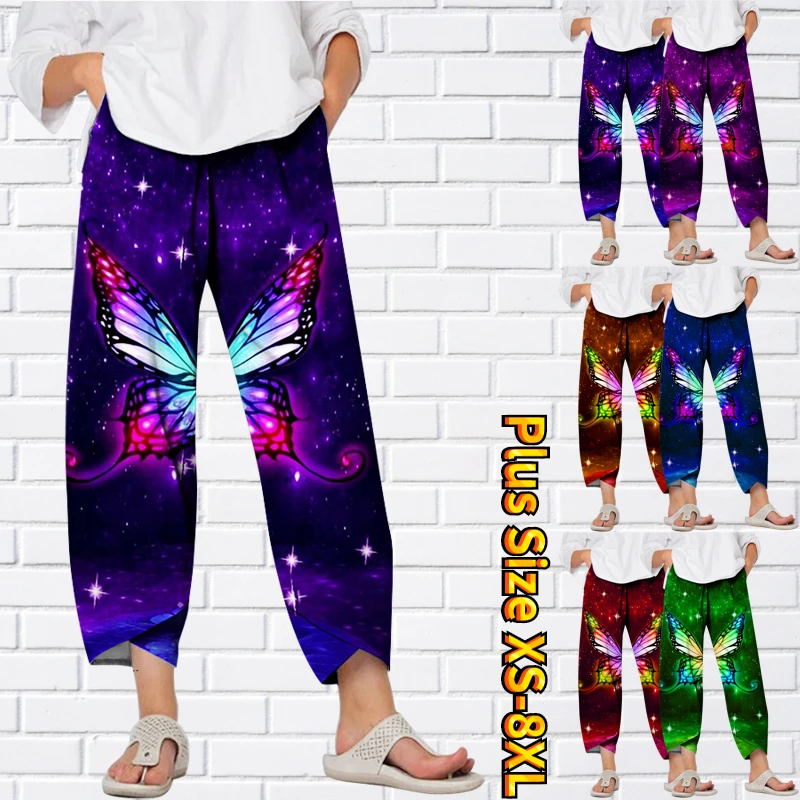 

Новинка 2023, стильные смешанные дышащие повседневные микро-эластичные брюки со средней талией, модные женские повседневные брюки, штаны для йоги с принтом