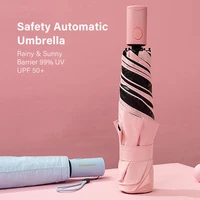 hot sale safe ultralignt clear umbrella automatic folding brand umbrellas rain women sun protect anti uv parosol guarda chuva