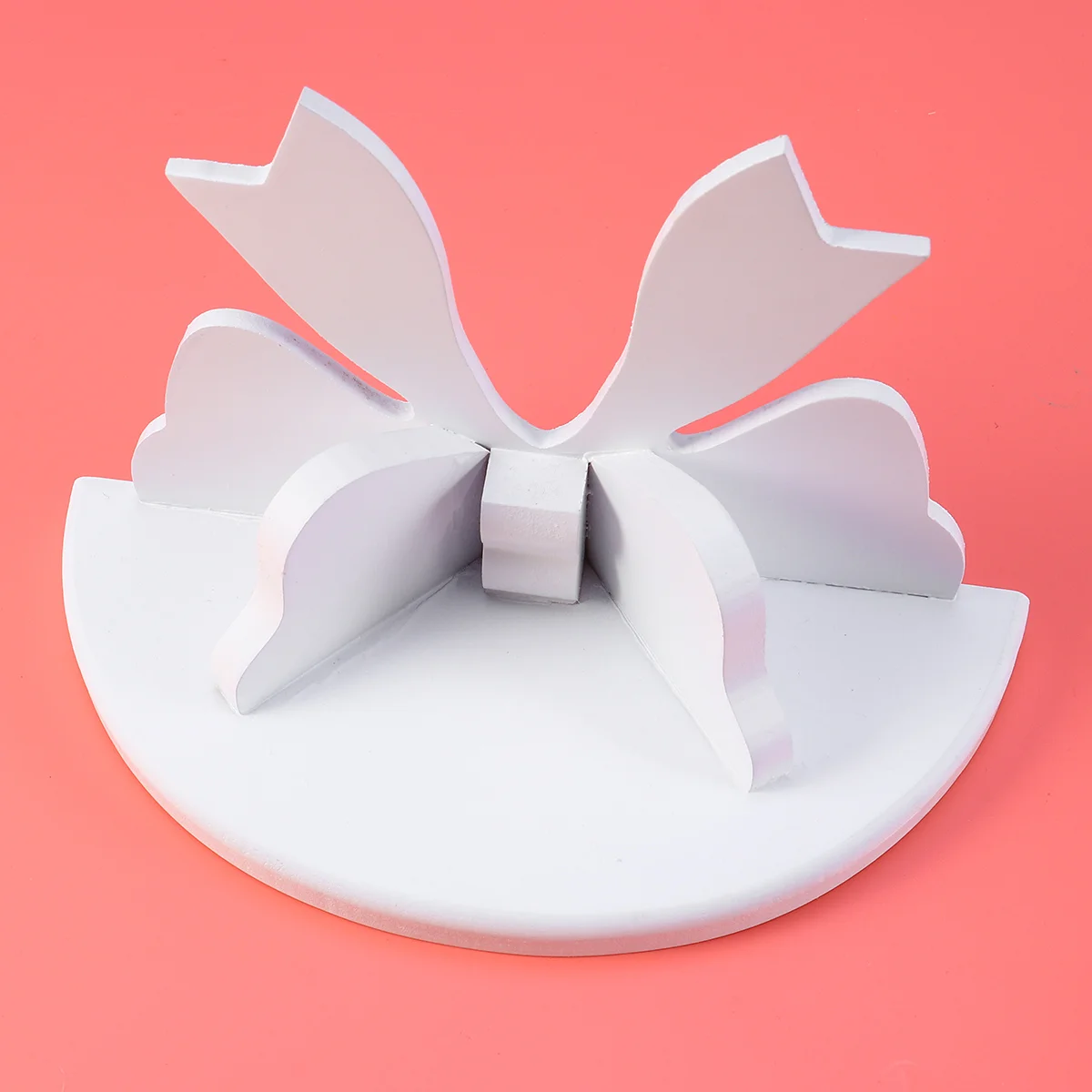 

Wood Wall Shelves Bow Shaped: White Wooden Floating Shelf Rustic Wall Display Shelf Flower Pot Holder for Room Home Wall Decor