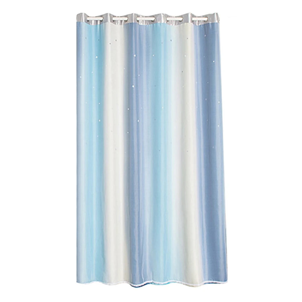 

Double Layer Hollow living Room Dedroom Polyester Window Shading Drape Curtain DecorationDark Blue