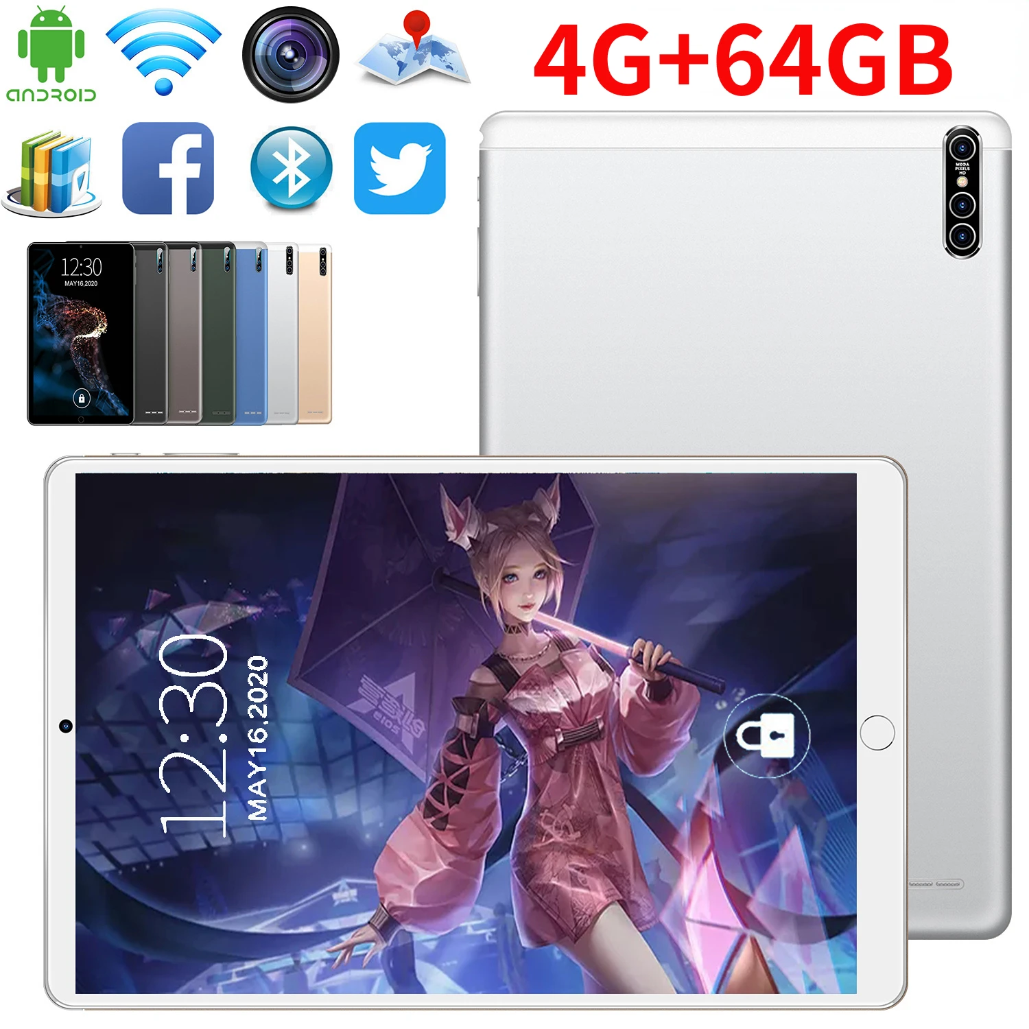 2023 New 10.1 Inch TABLET 4G+64GB Android 9.0 Game Tablets Pad 4G LTE Bluetooth PC Dual SIM  Kids Tablet Gift Tablet