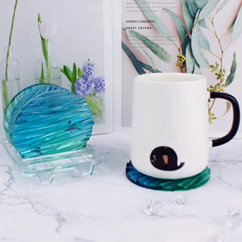 

5Pcs Large Silicone Flower Coaster Resin Casting Molds Kit Resin Cup Mat Coaster Epoxy Mould Home Decor DIY Crafts Making Tool
