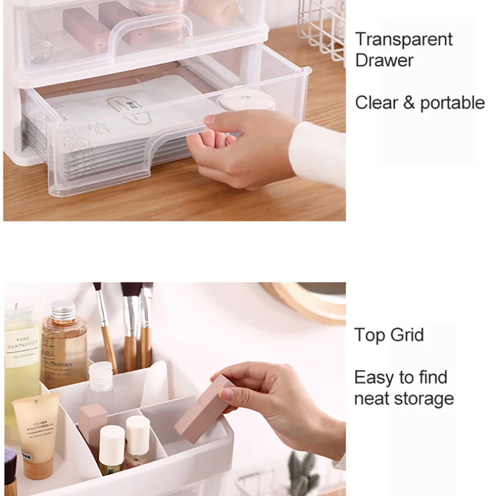 Пластиковая коробка для хранения косметики 1/2/3 слоя органайзер макияжа кистей