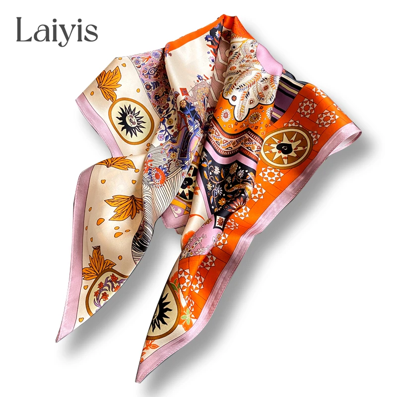 

Женский шарф из натурального шелка, с принтом