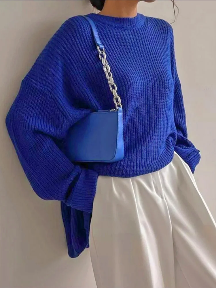 Женский свитер оверсайз уютный розовый джемпер с длинным рукавом верхняя одежда