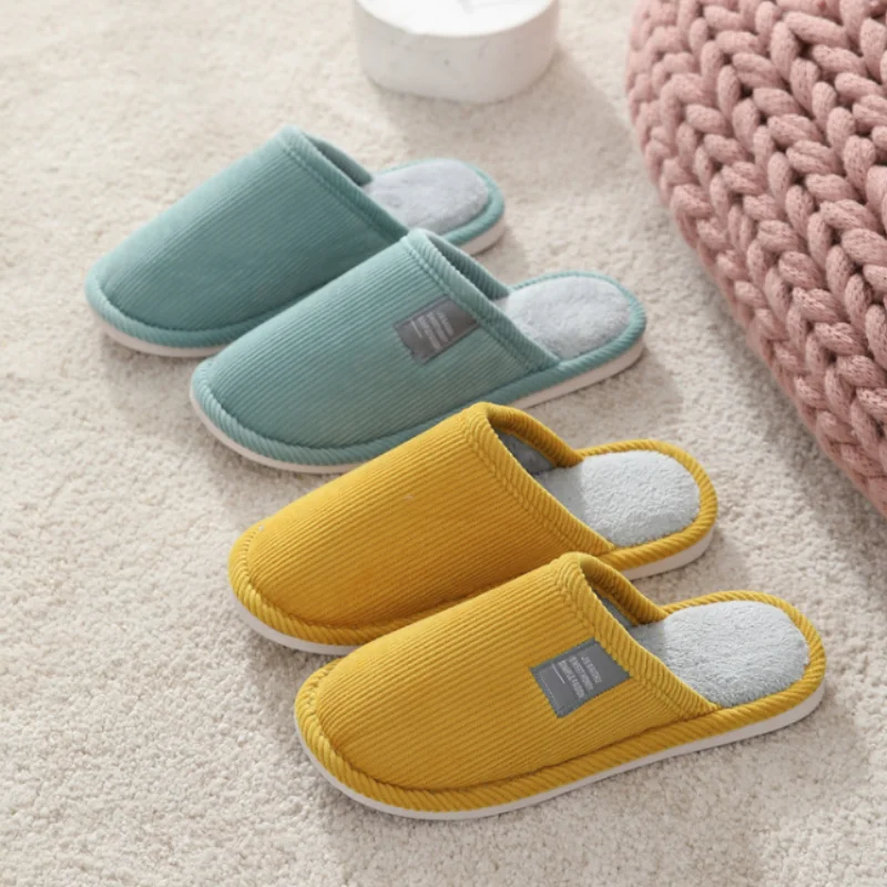 

Women Indoor Slippers Warm Plush Home Slipper Autumn Winter Shoes House Flat Floor Soft Slides Bedroom Zapatos Mujer Pantoufle