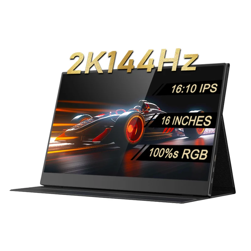 Портативный игровой монитор IPS, 16 дюймов, 2K, 144 Гц, 100% s, RGB, HDR