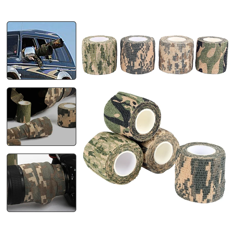 

Hunting Stealth Camo Tape Camouflage Gun Wrap Rifle Bandage Grass Army Wrap Durable Shooting Tape Cycling Stickers Tape