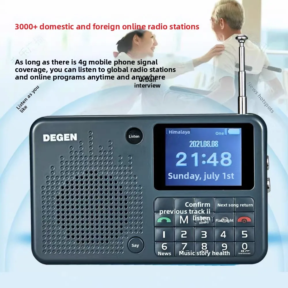 Фото Для DEGEN DE666 4G Smart Radio: портативная сетевая рация с голосовым управлением AI, проигрывателем TF-карт, LED-фонариком и функцией телефонных звонков №2