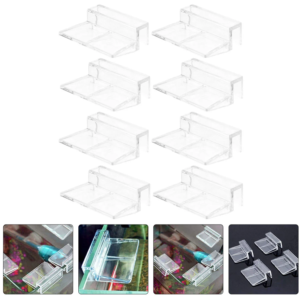 

8 Pcs Fish Tank Rimless Aquarium Lid Holder Accessories Glass Covering Clip Tanks Clips 10mm Acrylic Support