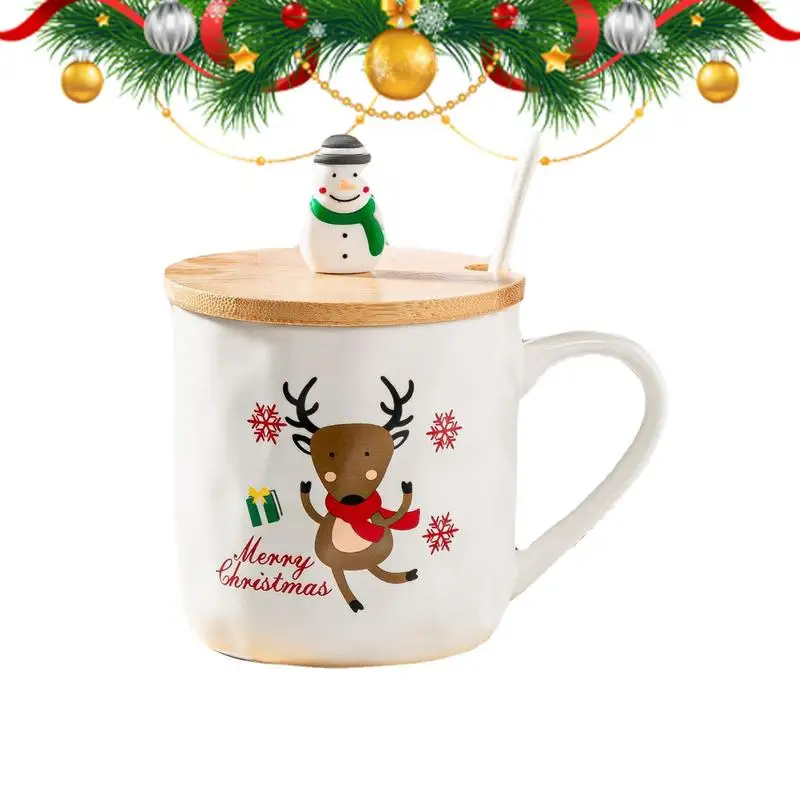 

Рождественская молочная чашка, мультяшная Милая керамическая Рождественская чашка, Мультяшные милые керамические рождественские чайные чашки, рождественские кофейные кружки, милые