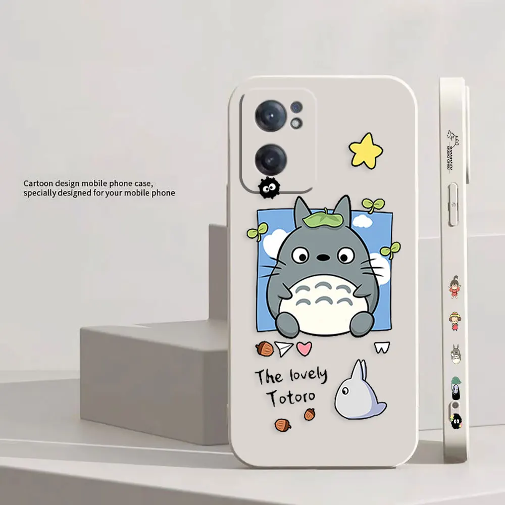 Spirited Away Totoro Phone Case For Oneplus 11 10 9 9R 9RT 8 8T 7 7T ACE 2 2V NORD CE 2 Lite Pro Colour Liquid Case Funda Shell