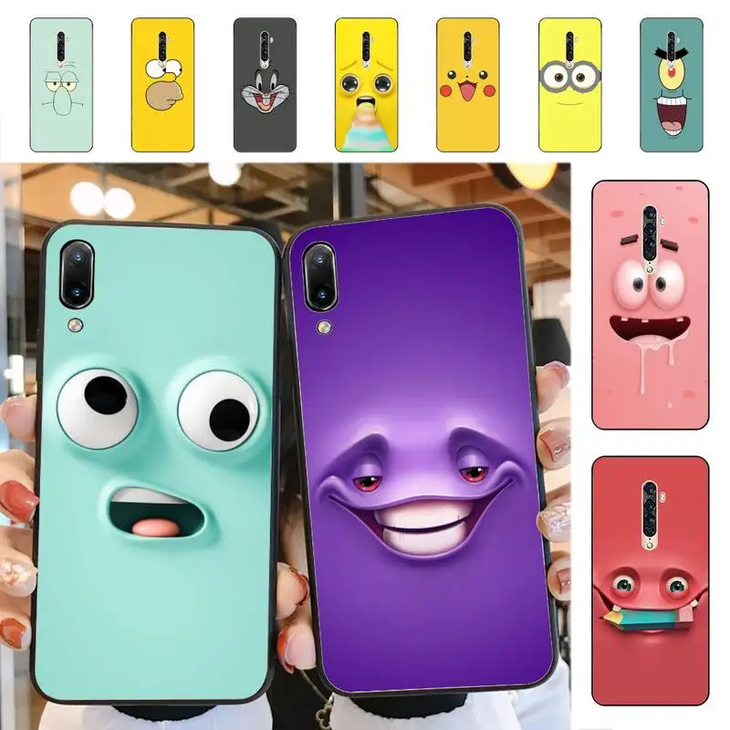 

Funny Face Phone Case for Vivo Y91C Y11 17 19 17 67 81 Oppo A9 2020 Realme c3 funda