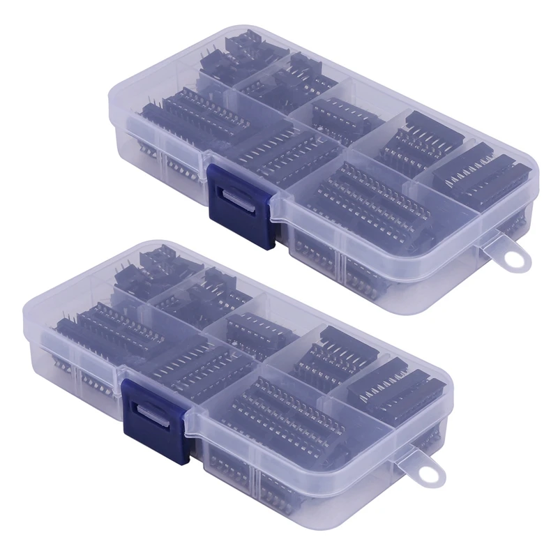 

132Pcs DIP IC Sockets Adaptor Solder Type Socket Kit 6,8,14,16,18,20,24,28 Pin For Arduino PCB DIY Kit