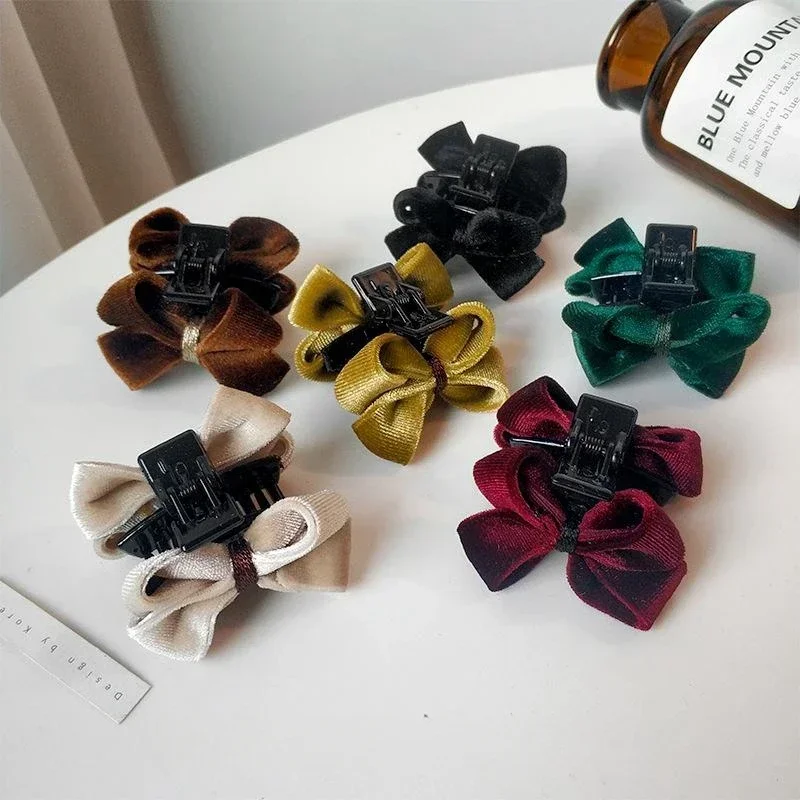 

Autumn and Winter Lint Bowknot Small Hair Clip Women's Long Hair Clip Shark Clip Fashion Крабик Для Волос 집게핀 Hair Accessories
