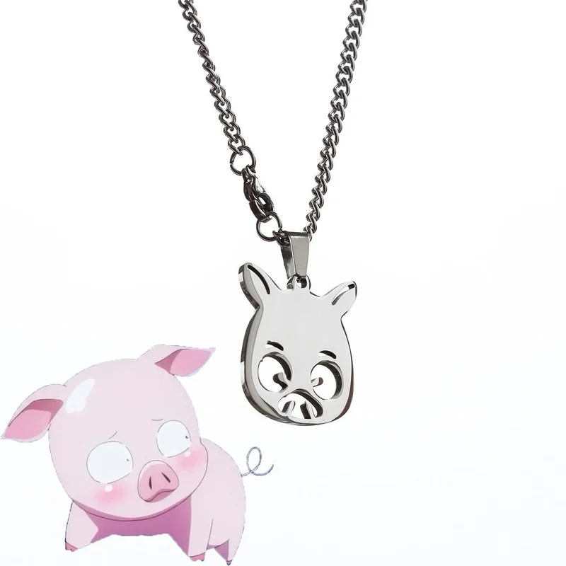 

Accel World Necklace for Women Arita Haruyuki Necklaces Man Trend Neck Silver Color Pig Pendant Fashion Couples Party Girl Gift