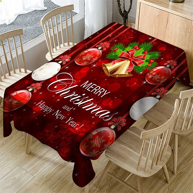 

Christmas Tablecloth Snowman Christmas Tablecloth Party Decoration Series Household Waterproof Polyester Rectangular Tablecloth