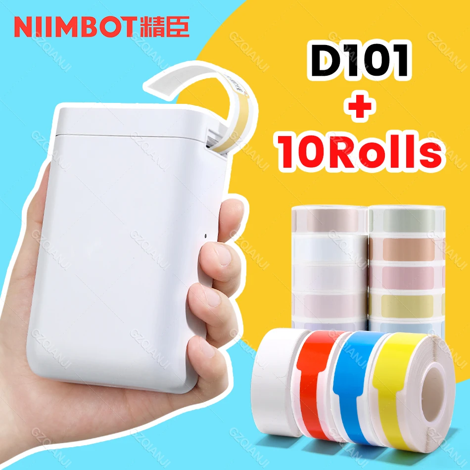 

NiiMbot D101 Portable Label Maker Wireless Sticker Printer for Phone Tablet Easy to Use Office Home Organization D110 D11 Plus