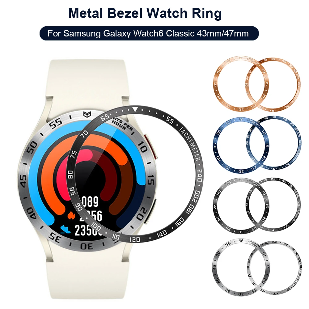 

Metal Bezel For Samsung Galaxy Watch6 Classic 43mm 47mm Smartwatch Cover Adhesive Case Bumper Bezel Ring Galaxy 6 43 mm 47 mm