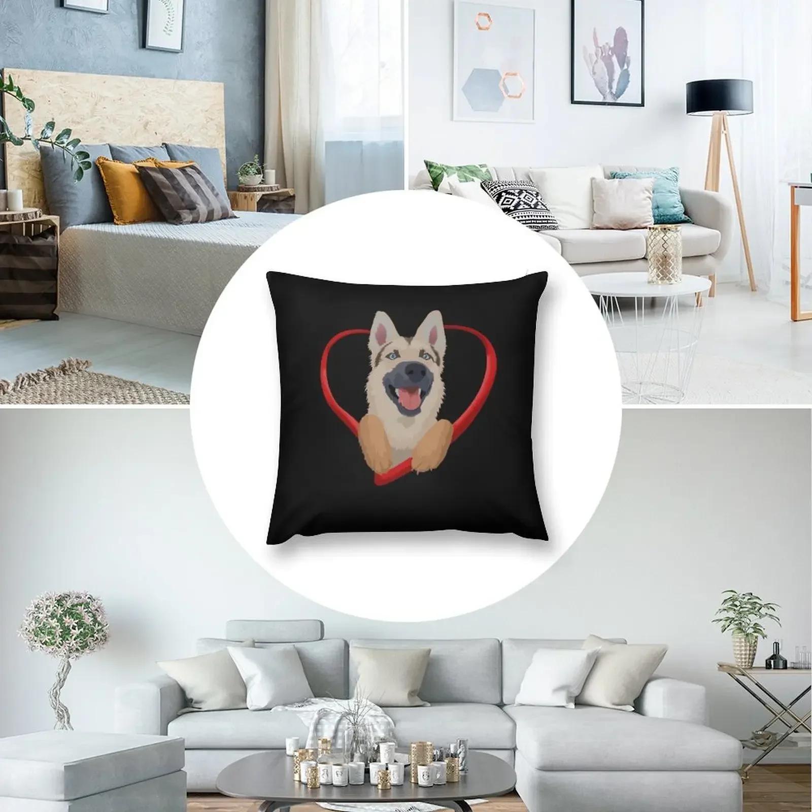 Гербирийская овчарка сибирский хаски немецкая наволочка роскошный декоративный