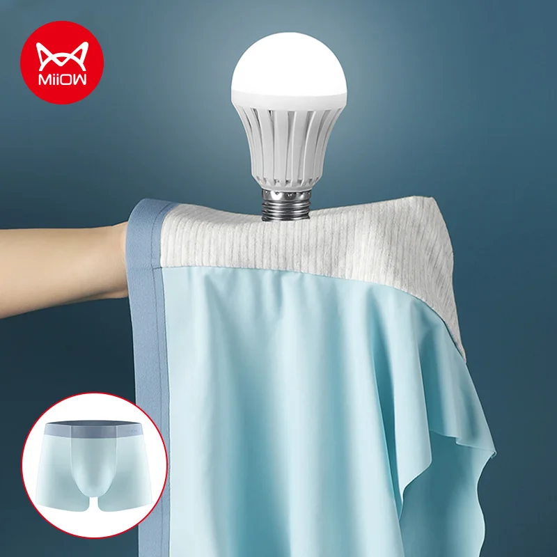 MiiOW 3Pcs metal fiber Antistatic Man Underwear Boxershorts Ice Silk Men Underpants Boxer seamless Antibacterial Male Pantie 5XL