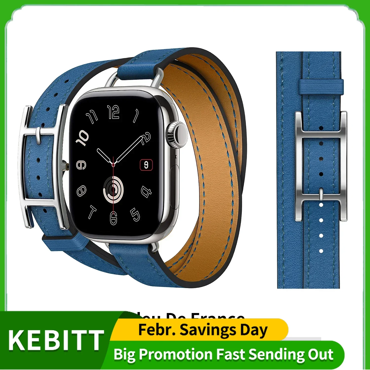 Ремешок из натуральной кожи для Apple Watch размер 41 - 49 мм цвет в ассортименте