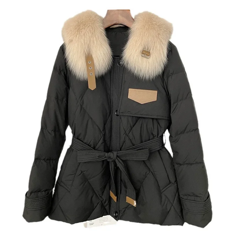 Женское пуховое пальто в корейском стиле новинка 2024 модная укороченная