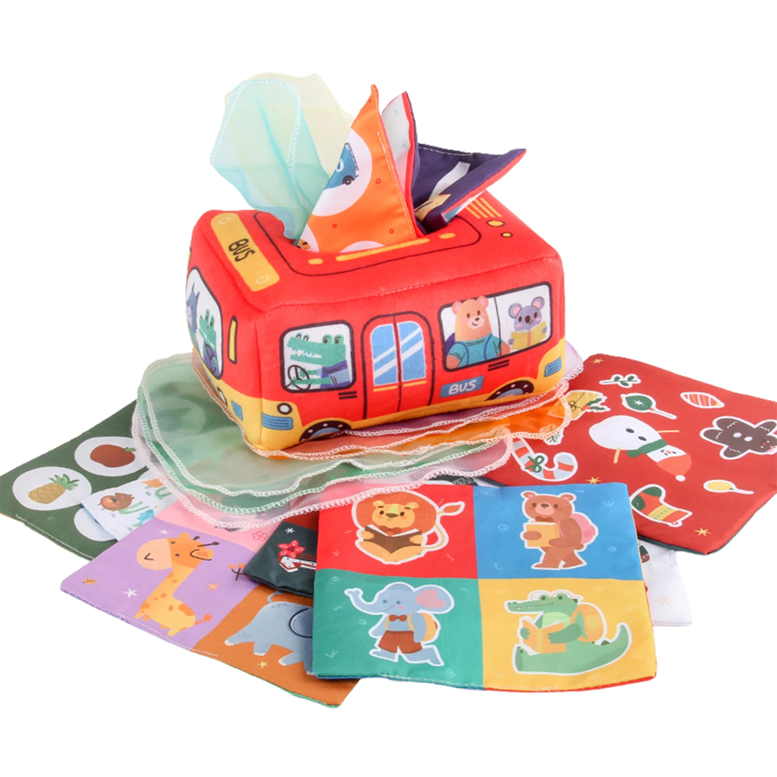 

Baby Tissue Box Toy Baby STEM Montessori Educational Preschool Learning Toys Sensory Bin Filler For Newborn Baby