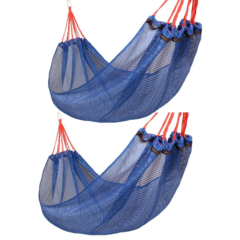 

2X Hammock Outdoor Mesh Ice Silk Hammocks Swing Hanging Chair For Garden Beach Camping Hiking