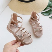 girls sandals 2022 summer new simple diamond butterfly princess shoes soft sole antiskid roman shoes casual beach sandals 2 7y