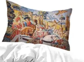 Красное одеяло для чтения в саду средневековый Сокол милые цветы охота один из