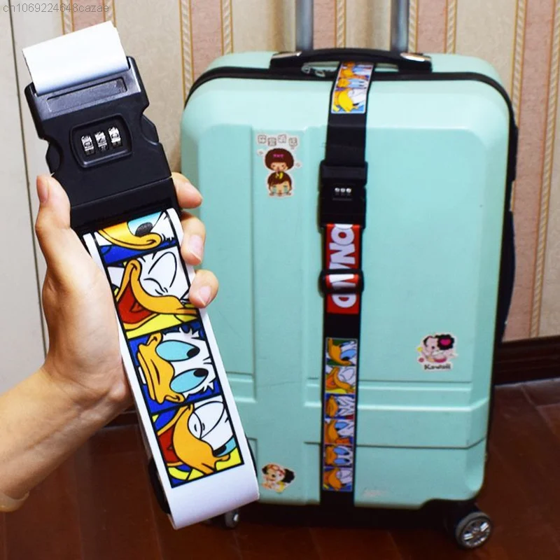 Travel Luggage Strap Anime Printed Suitcase Binding Rope Y2k Women Men Portable Password Lock Criss Cross Belt Travel Essentials
