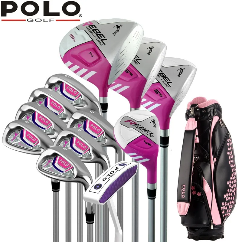 

Брендовые поло. Женские комплекты для гольф-клубов, женские комплекты для гольфа, полный комплект для гольф-клубов, карбоновый графитный вал с сумкой